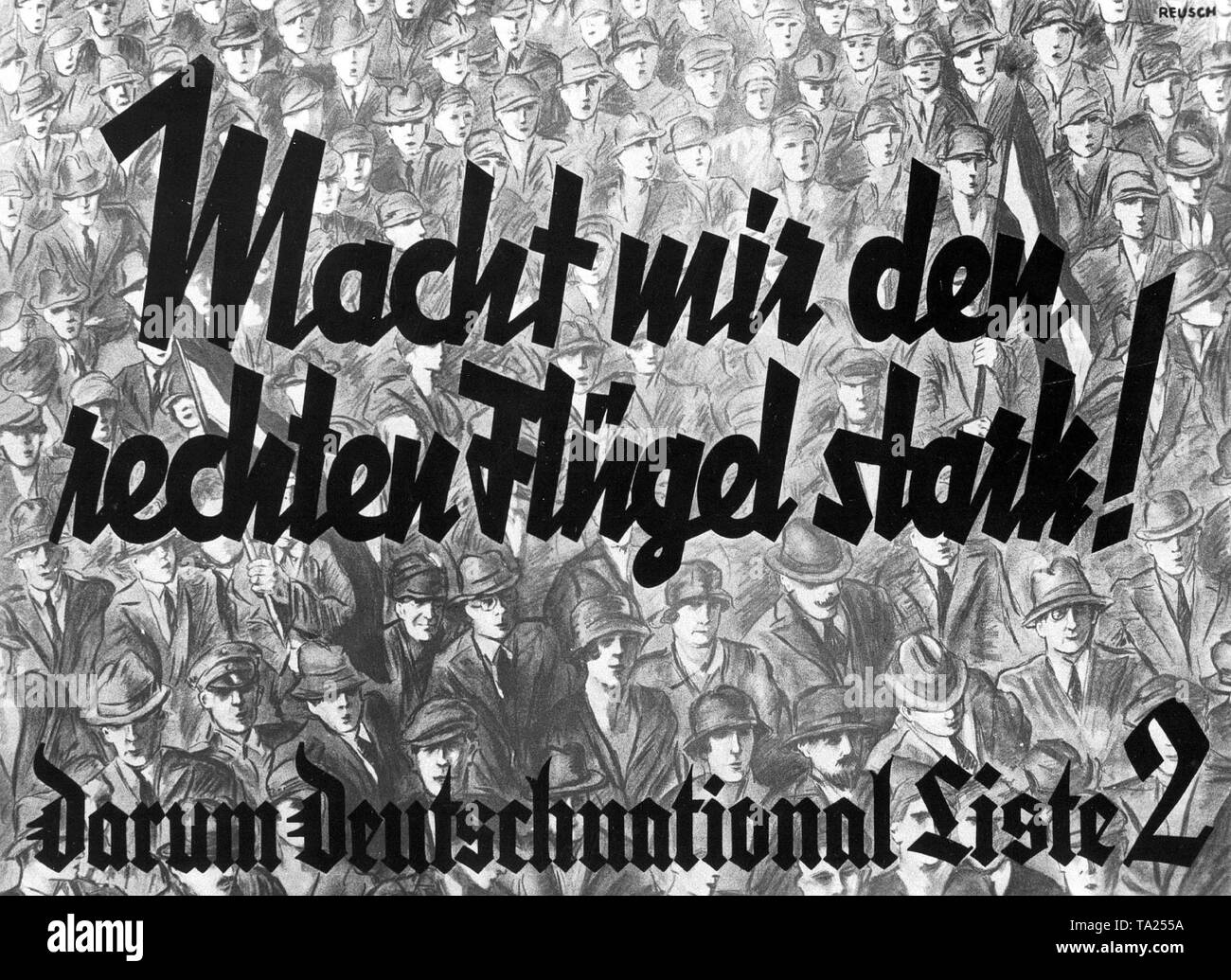 Affiche électorale du Parti National du Peuple allemand pour des élections du Reichstag le 14 septembre, 1930. Banque D'Images