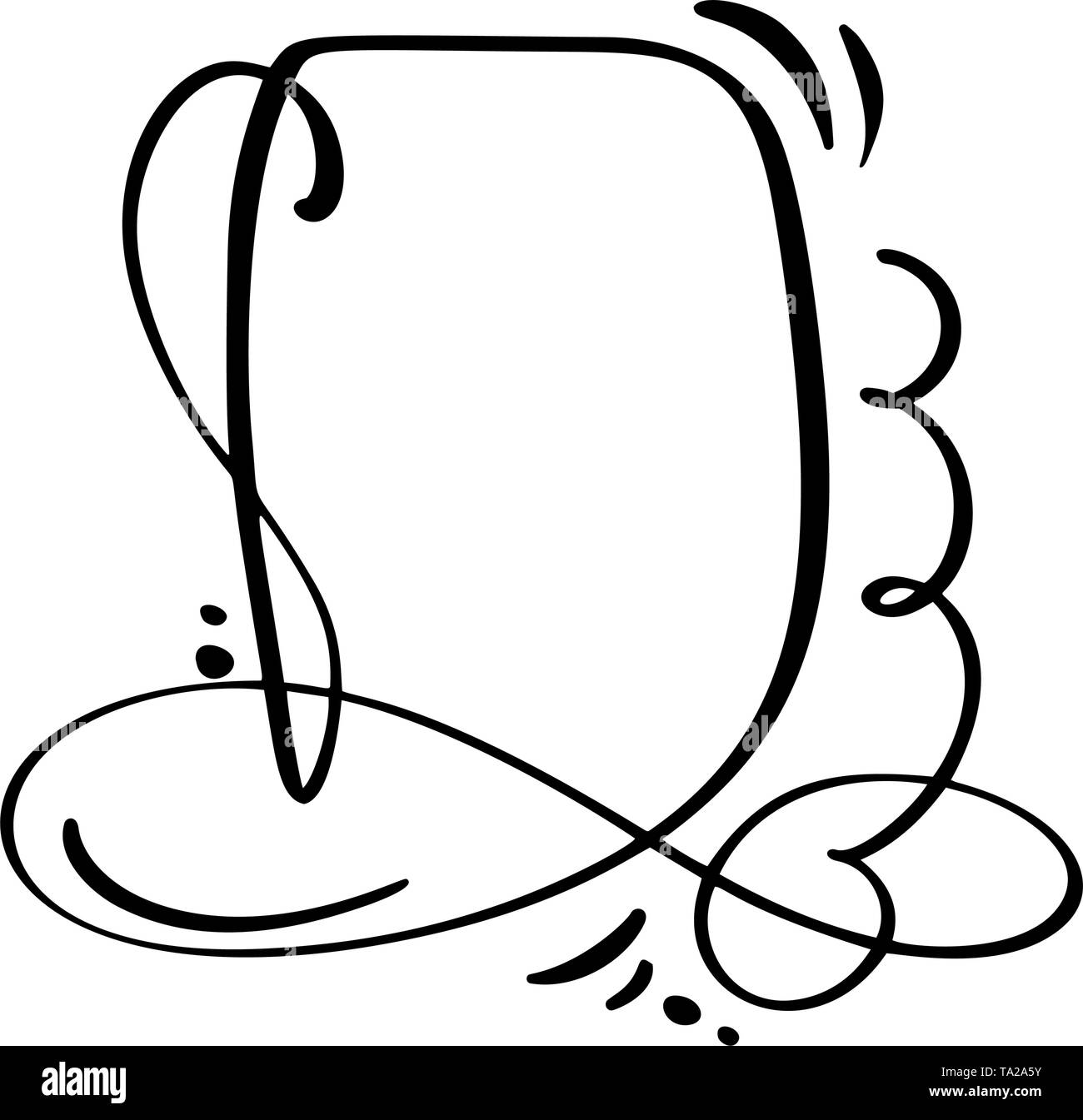 Calligraphie dessin animé citation icône de bulle de discours. Cadre vintage dessiné à la main ou modèle de boîte. Illustration vectorielle avec espace pour votre texte Illustration de Vecteur