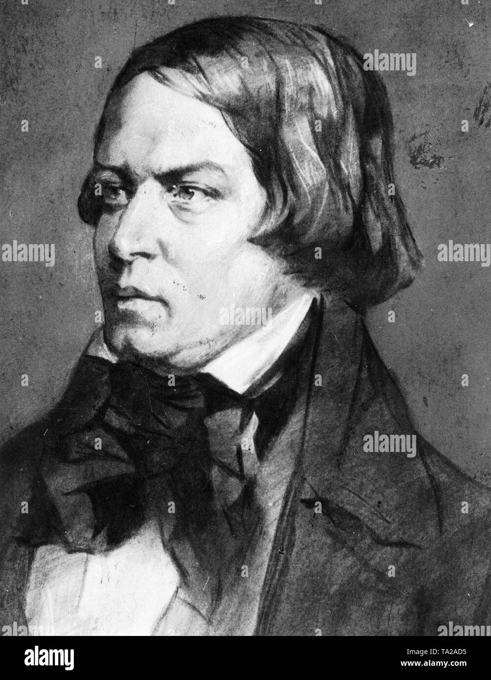 Compositeur allemand Robert Schumann (1810-1856). Photo non datée. Banque D'Images