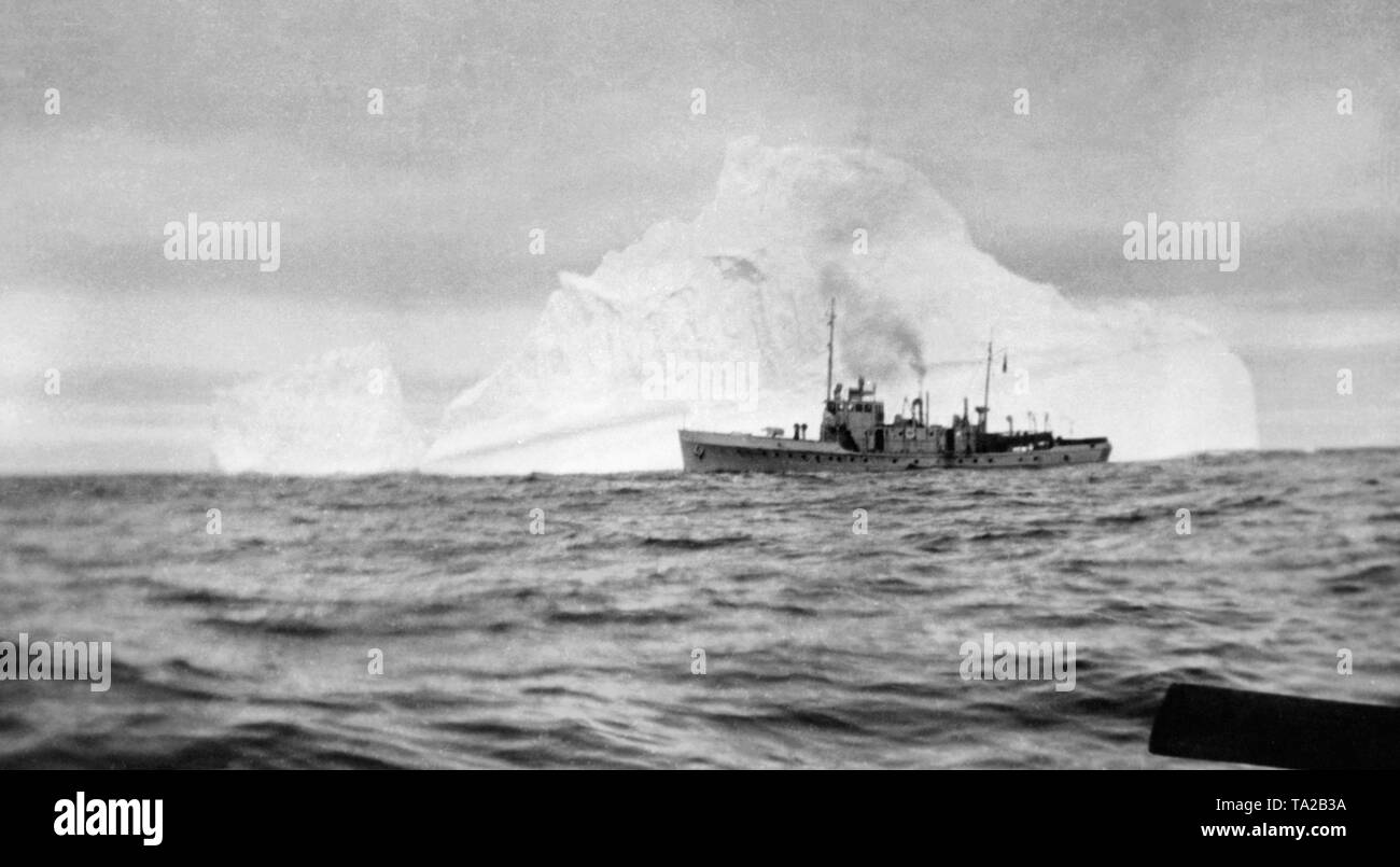 La coupe américaine 'Général' Greene sur des patrouilles dans l'Atlantique Nord. L'IIP a été fondé à la suite du naufrage du "Titanic", il a pour objectif de mesurer l'étendue de champs de glace. Banque D'Images