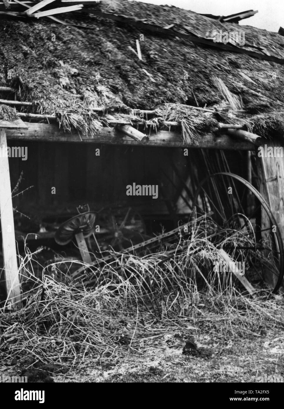 Ferme abandonnée de l'Eifel. Pendant la crise économique de nombreuses exploitations ne pouvait plus être exploité de façon rentable et ont été abandonnés. Banque D'Images