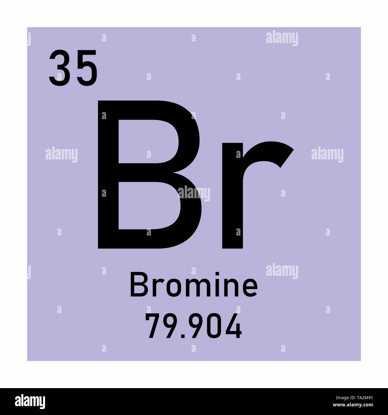 Le brome symbole chimique Illustration de Vecteur