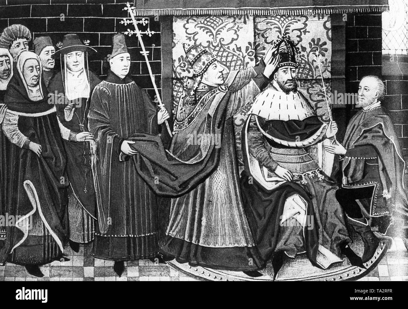 Charlemagne couronné empereur romain par le Pape Léon III le jour de