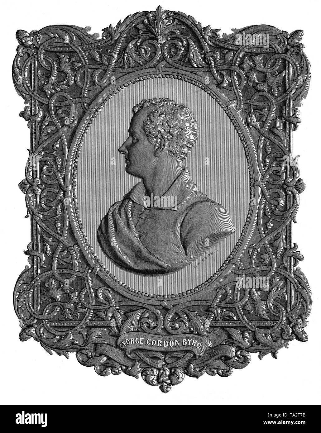 George Gordon Noel Byron, appelé Lord Byron (1788-1824), un poète anglais. Banque D'Images