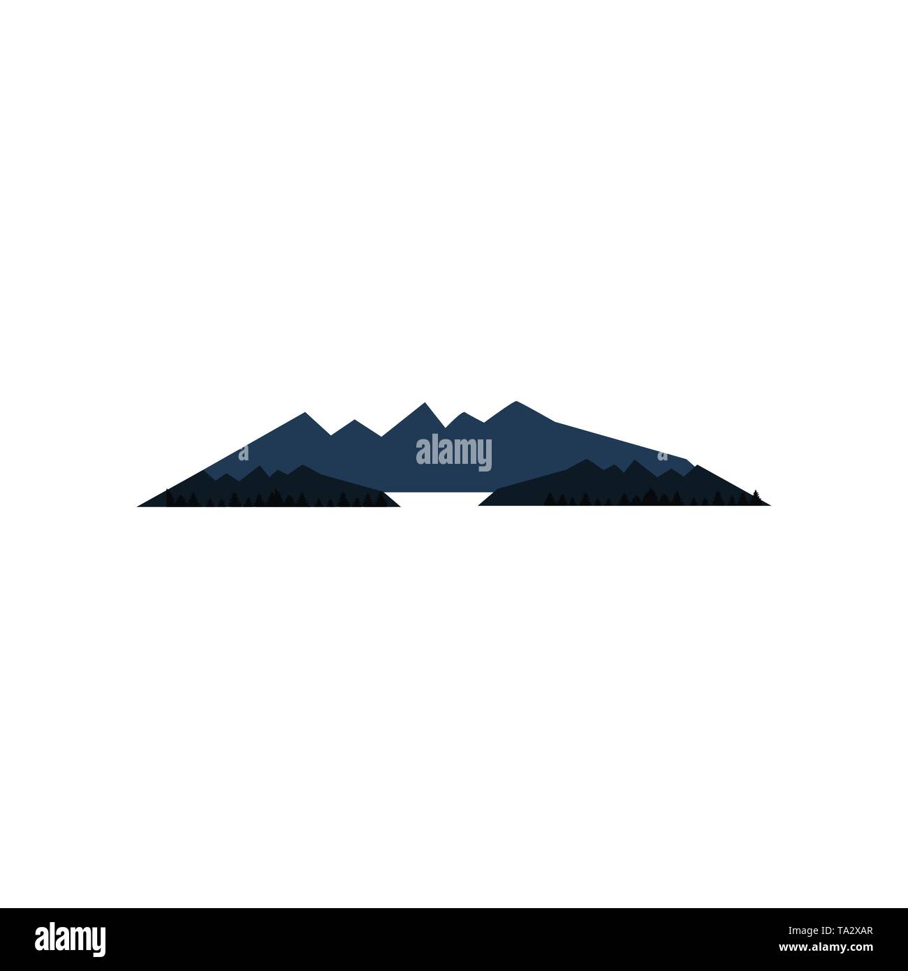Simple plat paysage de montagne minimaliste design vector illustration Illustration de Vecteur