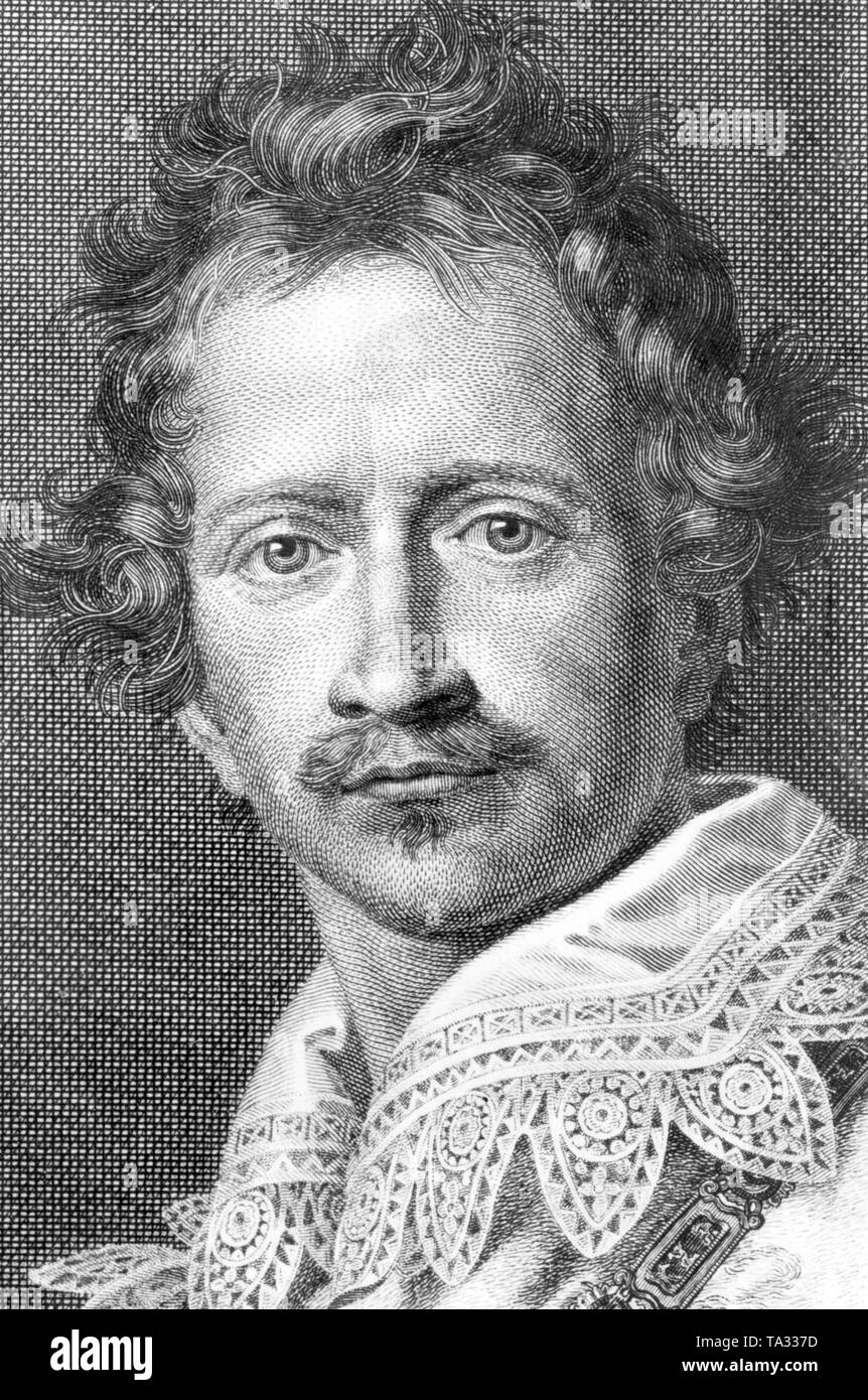 Ce portrait présente le roi Louis I de Bavière. Après la révolution de juillet 1830 à Paris, le roi Louis I a mené une politique restrictive, réactionnaires, il a rétabli la censure et éliminé la liberté de la presse. Peinture non datée, probablement à partir des années 1820. Banque D'Images