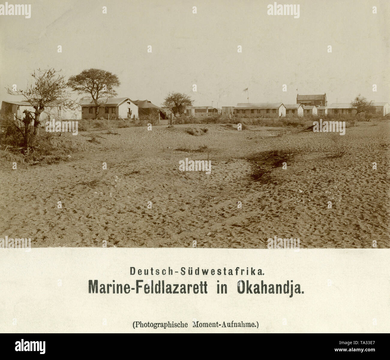 Habitations de l'hôpital de marine à Okahandja, Afrique du Sud-ouest allemand non daté (photo). Banque D'Images