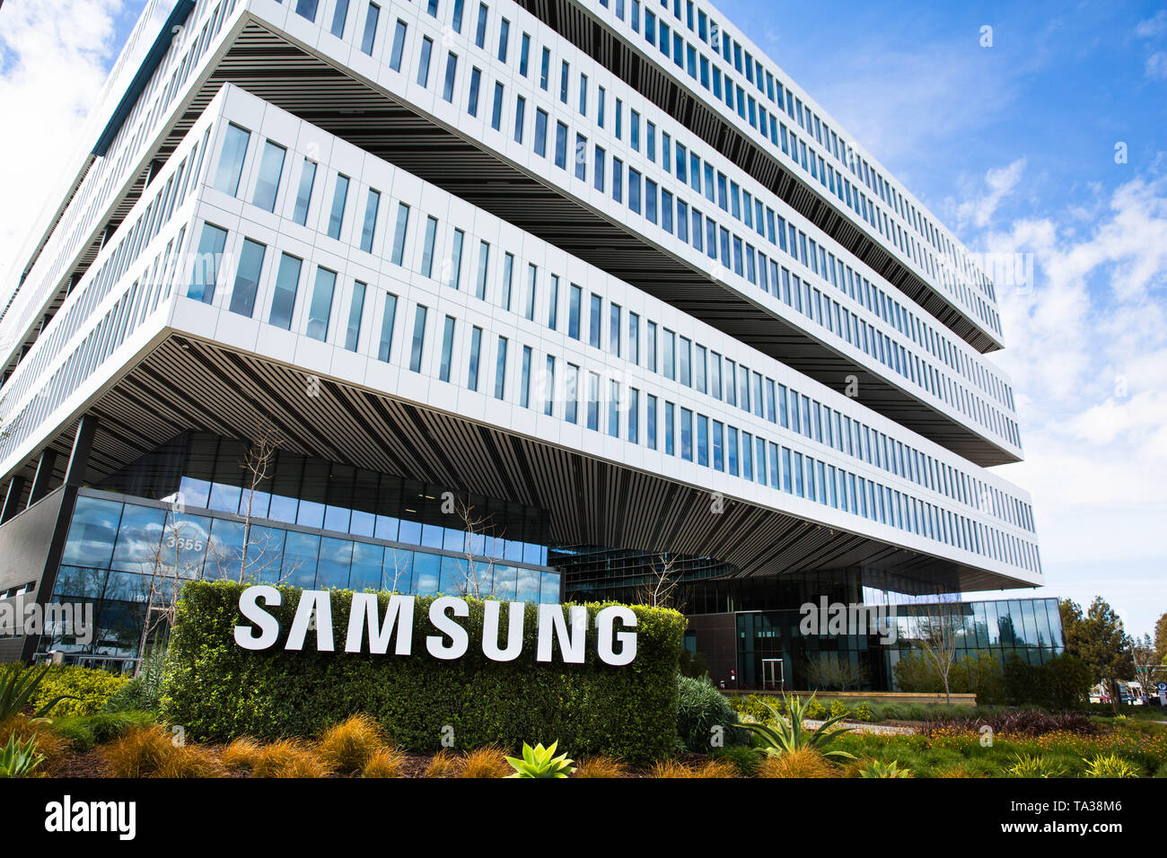 San Jose, CA/ USA - Mars 26, 2019 : Samsung Semiconductor, Inc., Silicon Valley siège, filiale de Samsung Electronics, Ltd Banque D'Images