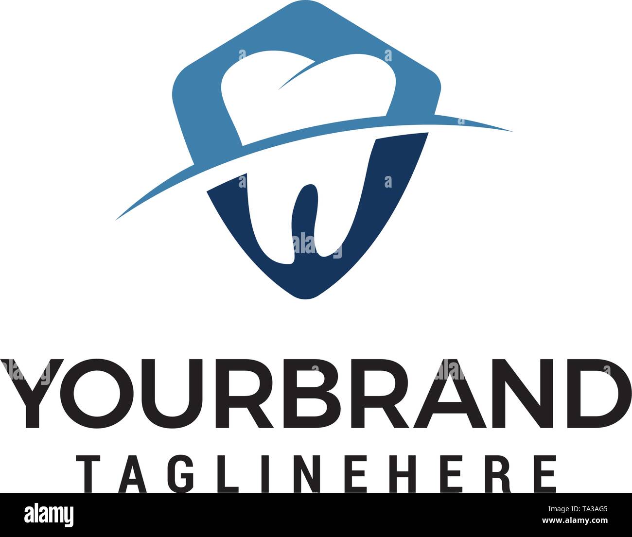 Conception de logo bouclier dent vecteur modèle concept Illustration de Vecteur