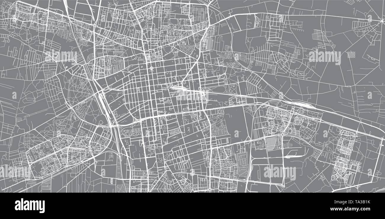 Vecteur urbain plan de la ville de Lodz, Pologne Illustration de Vecteur
