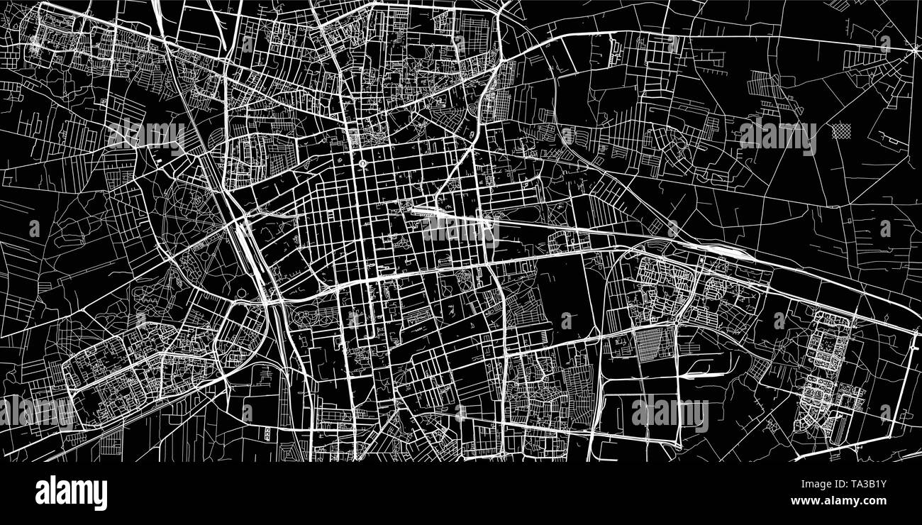 Vecteur urbain plan de la ville de Lodz, Pologne Illustration de Vecteur
