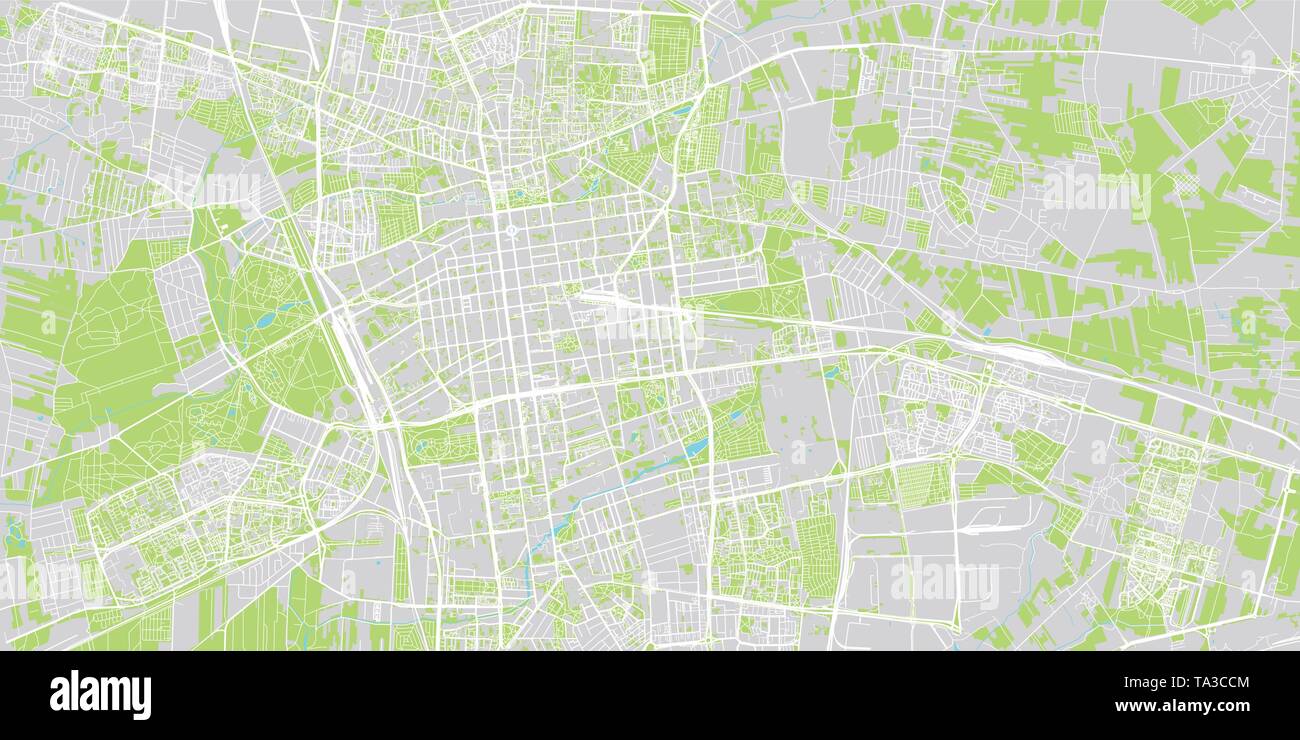 Vecteur urbain plan de la ville de Lodz, Pologne Illustration de Vecteur