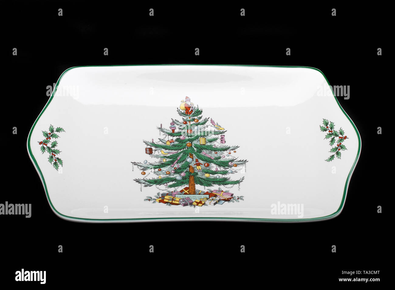 Arbre de Noël Spode S332-A8 ©1938 bac sandwich Nom : Spode Christmas Tree S332-A8 ©1938 bac sandwich Date : Event : adresse/lieu : Spode est un Banque D'Images