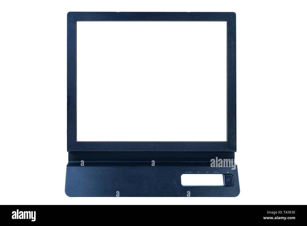 Moniteur LCD TN plat noir isolé sur fond blanc Banque D'Images