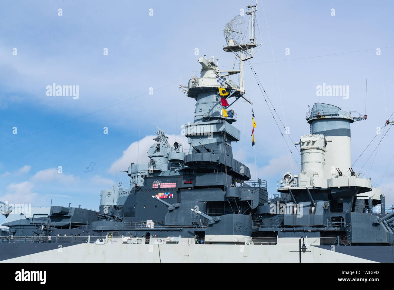 La Seconde Guerre mondiale le cuirassé USS North Carolina à Wilmington, Caroline du Nord. Banque D'Images