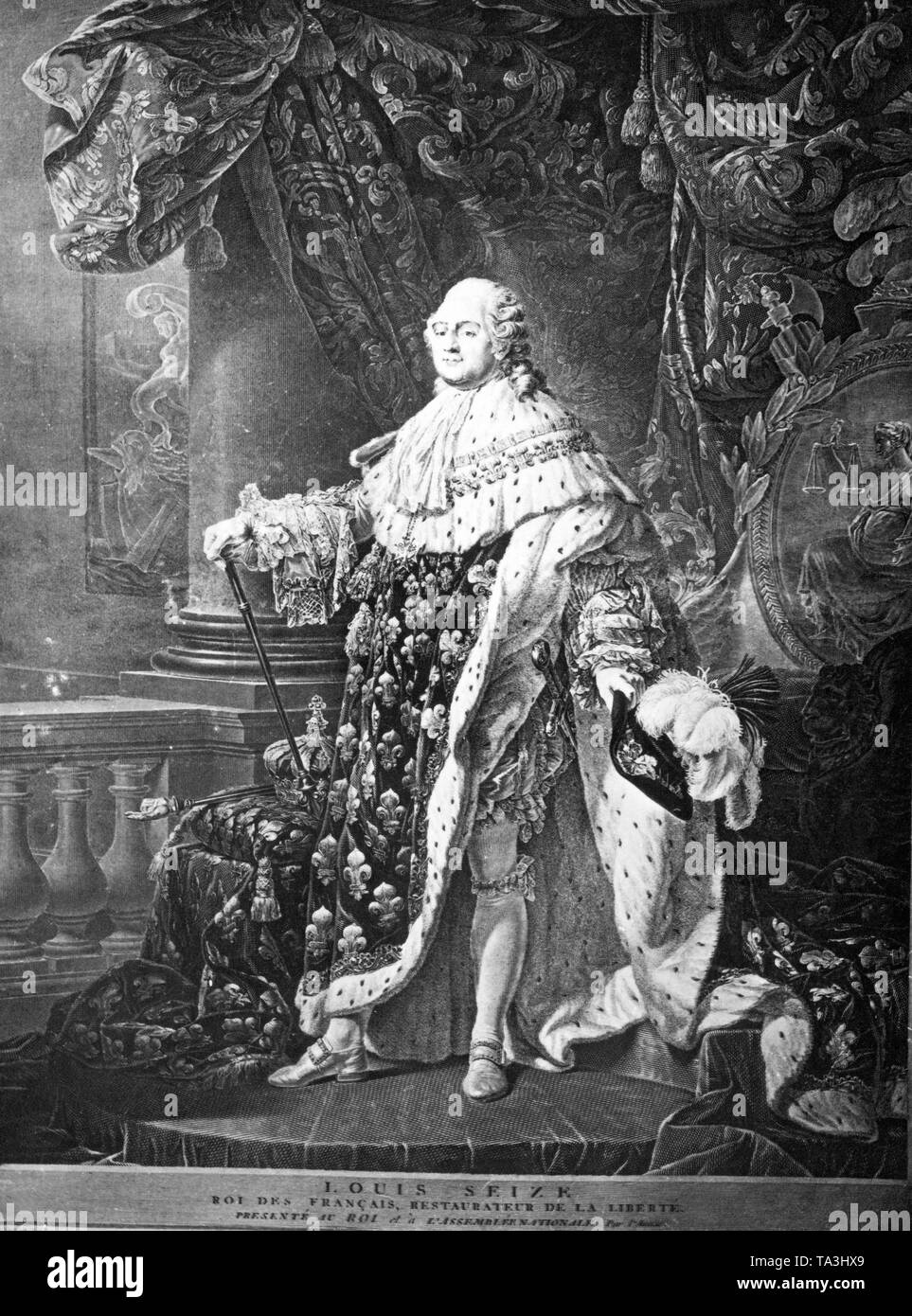 Portrait Royal de Louis XVI. Au cours de la Révolution française, lui et sa femme Marie Antoinette ont été exécutées en 1793. Banque D'Images
