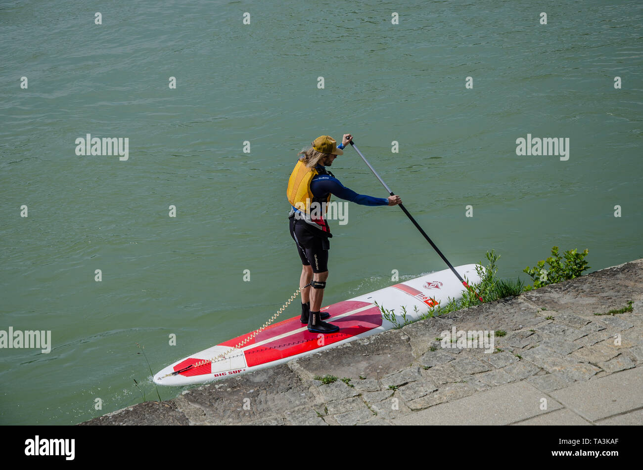 Ville de Trois Rivières - l'une des plus belles villes en Allemagne, Passau est situé à la confluence des fleuves Danube, Inn et l'Ilz. Banque D'Images