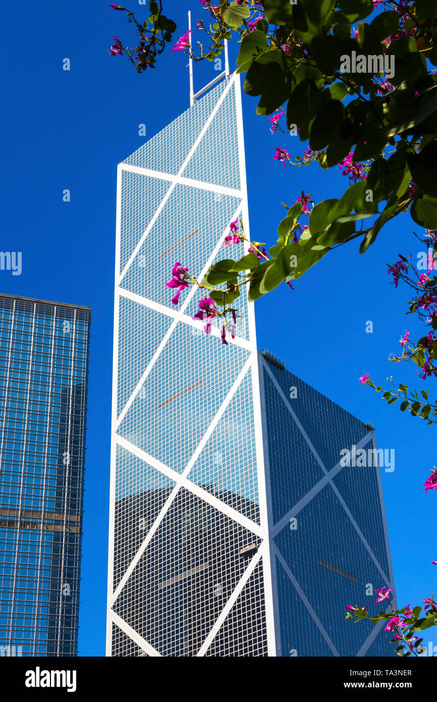 Bank of China tower, I M Pei, Hong Kong, SAR, Chine Banque D'Images