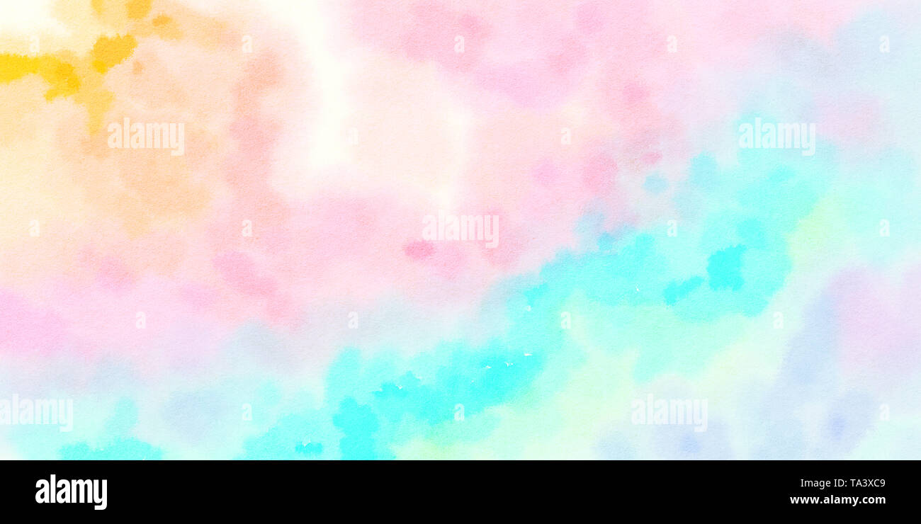 Peint à la main couleurs aquarelle Illustration : Art abstrait art fond (haute-résolution 2D CG illustration) Banque D'Images
