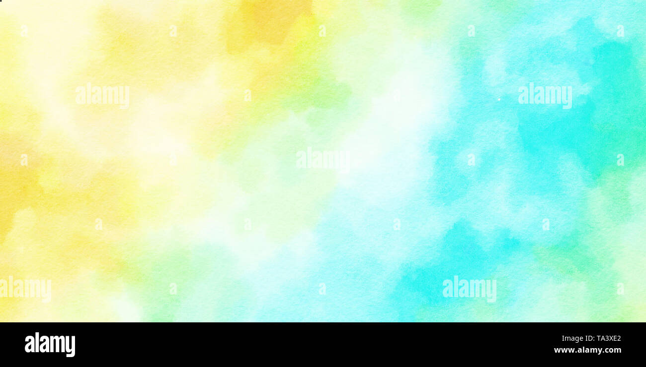 Peint à la main couleurs aquarelle Illustration : Art abstrait art fond (haute-résolution 2D CG illustration) Banque D'Images