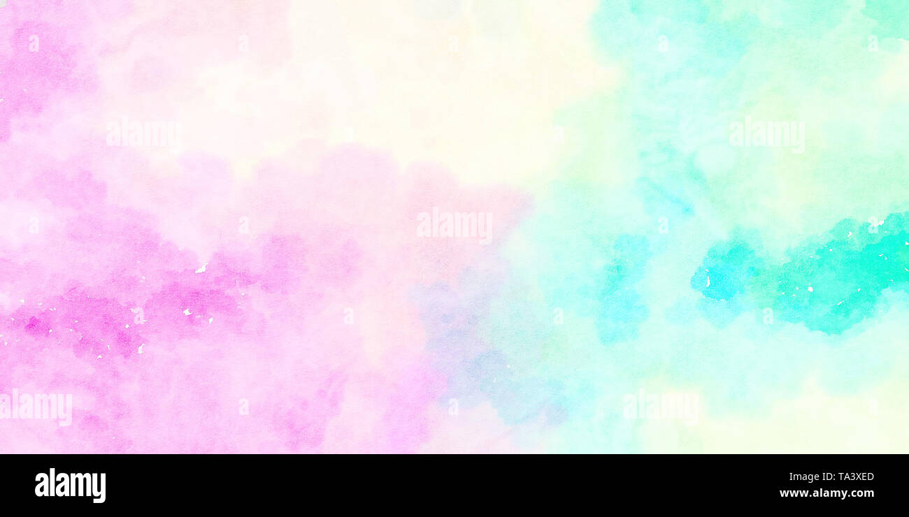 Peint à la main couleurs aquarelle Illustration : Art abstrait art fond (haute-résolution 2D CG illustration) Banque D'Images