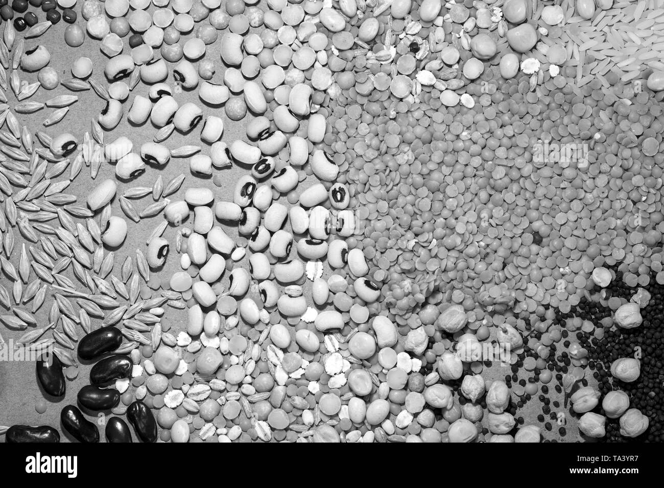 Les pois secs et graines mixtes background Banque D'Images