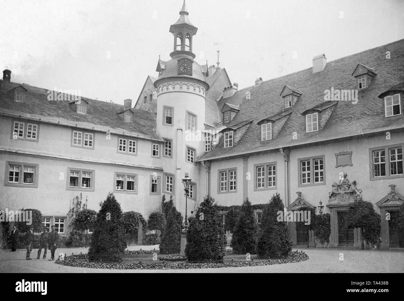 De l'extérieur le château Renaissance de Stolberg dans les montagnes du Harz en Prusse. L'expropriation jusqu'à 1945 il a été le siège des comtes et princes de Stolberg-Stolberg. Banque D'Images