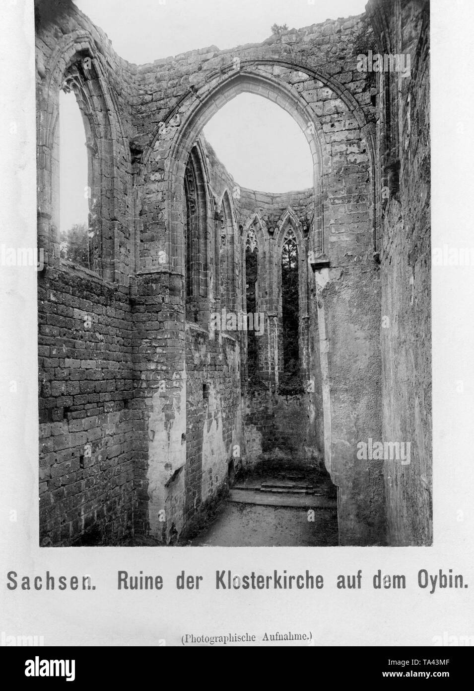 Ruine de l'église du monastère gothique à Oybin près de Goerlitz dans le tripoint (accessibles en voiture en quelques minutes), la Saxe, à partir du 14e siècle. Banque D'Images