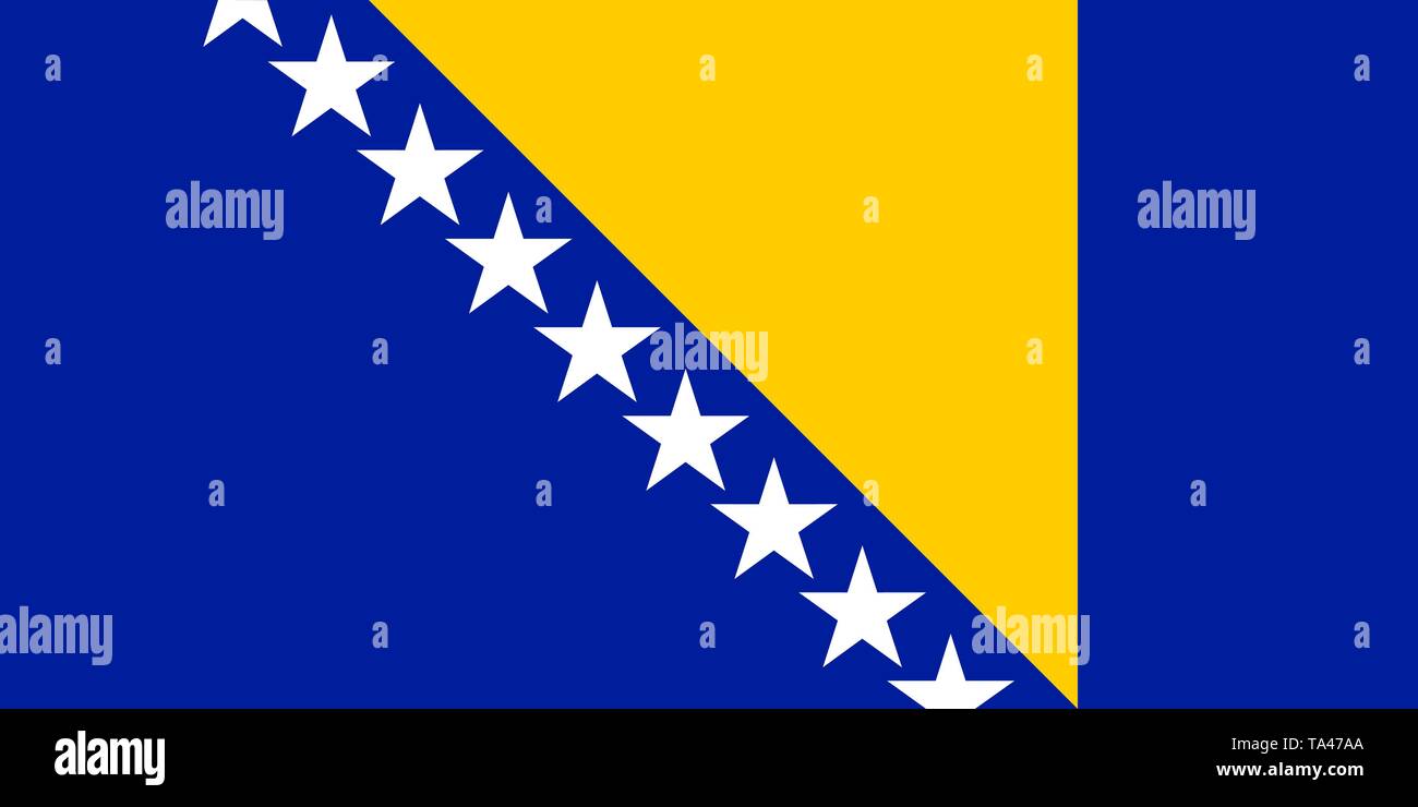 La Bosnie-et-Herzégovine drapeau vecteur. Sarajevo Illustration de Vecteur