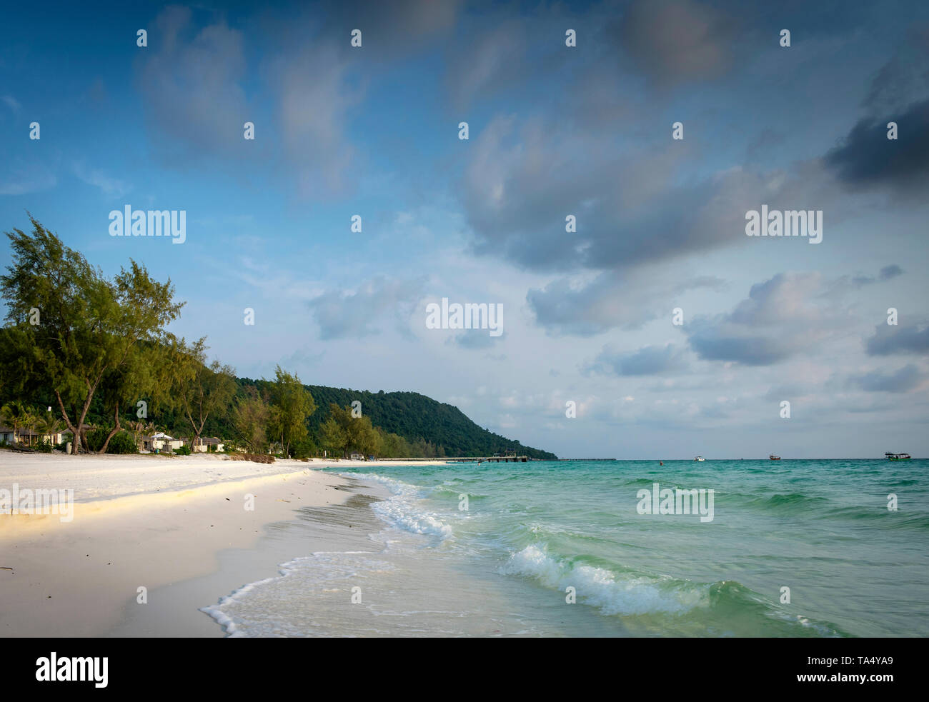 Long Beach resort area, dans un paradis tropical sur l'île de Koh rong au Cambodge Banque D'Images