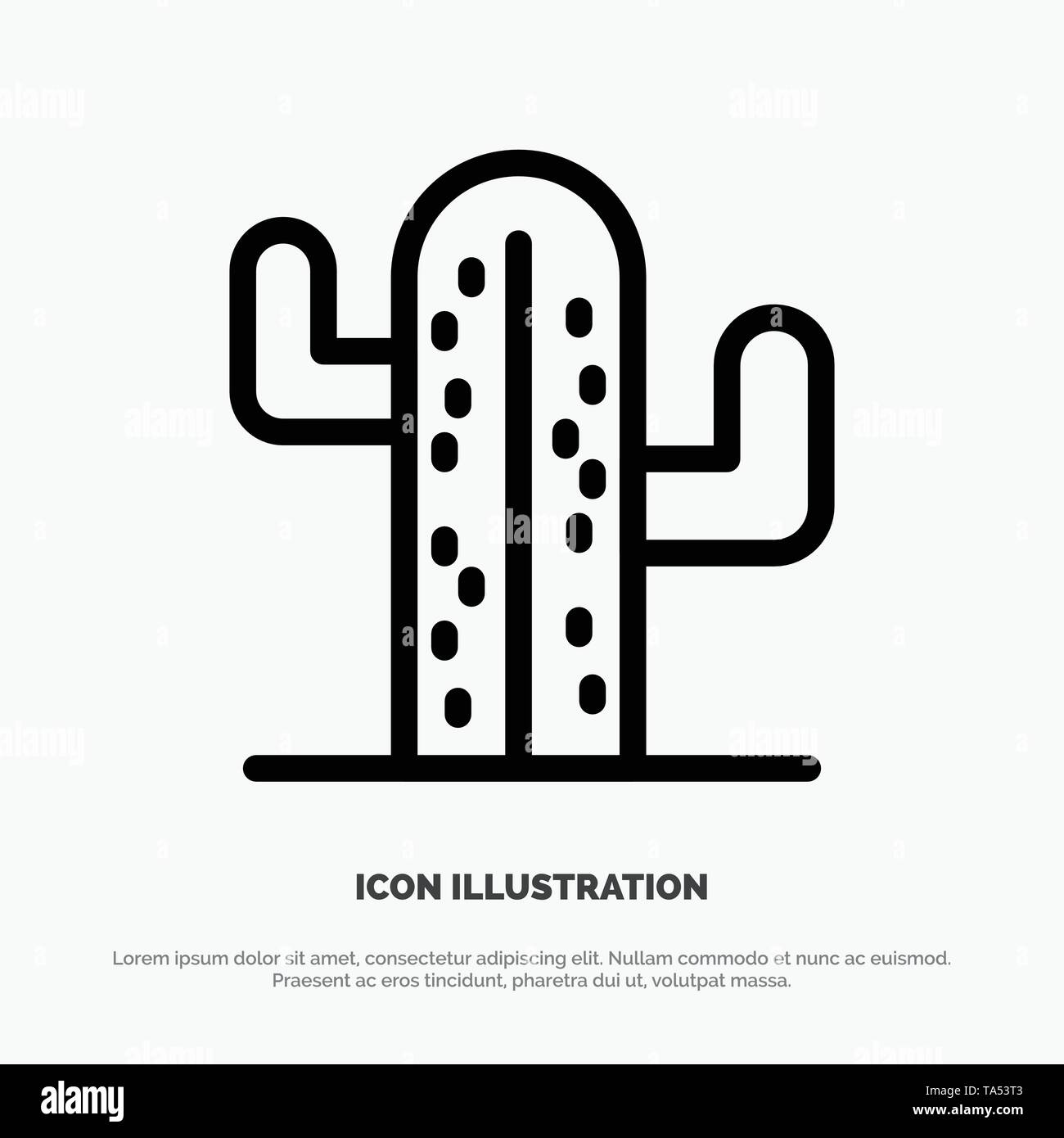 Cactus, USA, plante, l'icône de la ligne américaine Vector Illustration de Vecteur
