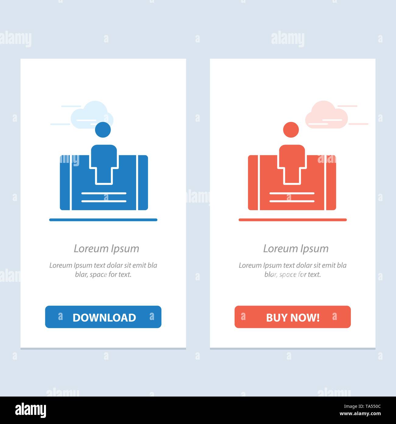 Client, Engagement, Mobile, bleu et rouge sociale Téléchargez et achetez Widget web Modèle de carte Illustration de Vecteur
