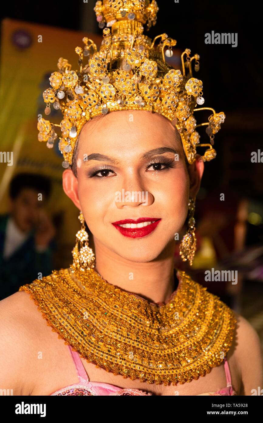 Dans Tiffany-Festival Kathoey, transgenres, de transsexualité, portrait, Chiang Rai, Thaïlande Banque D'Images