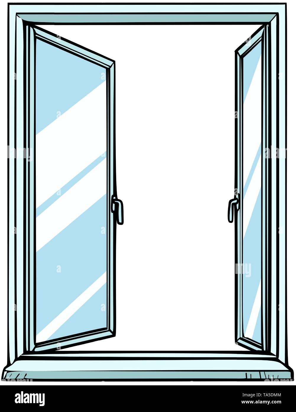 Fenêtre ouverte, voir modèle Illustration de Vecteur