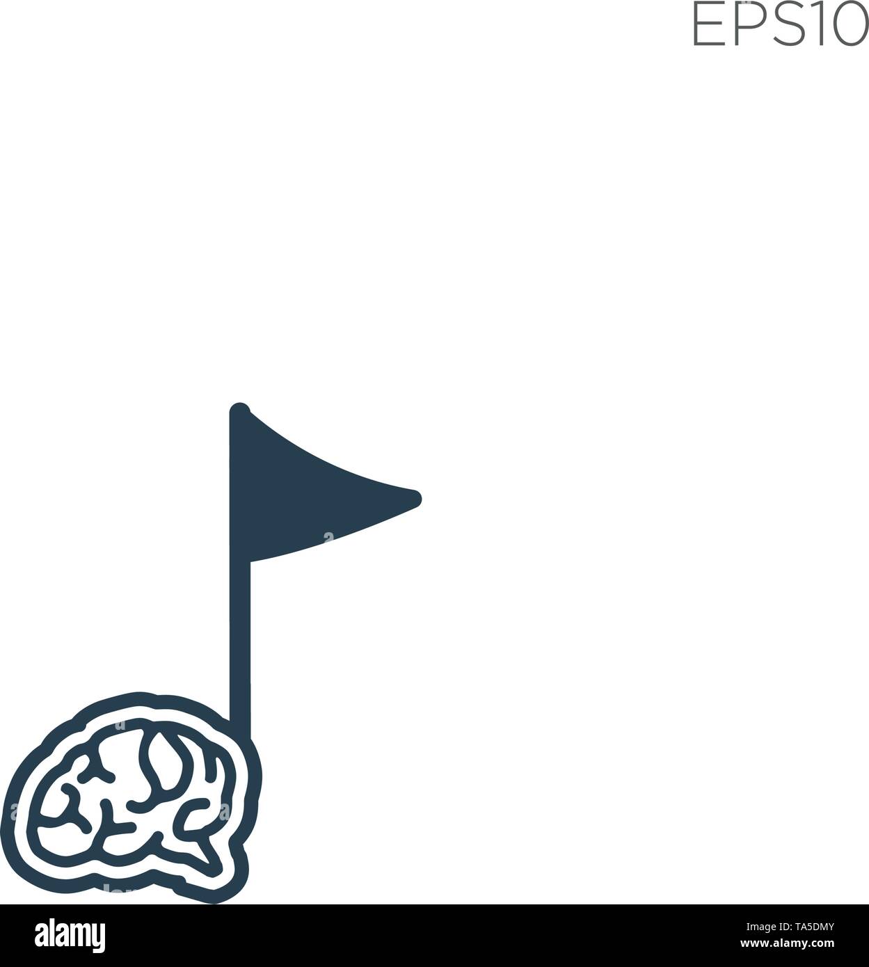 Note de musique du cerveau ou du symbole de l'icône logo vector isolated - vector Illustration de Vecteur