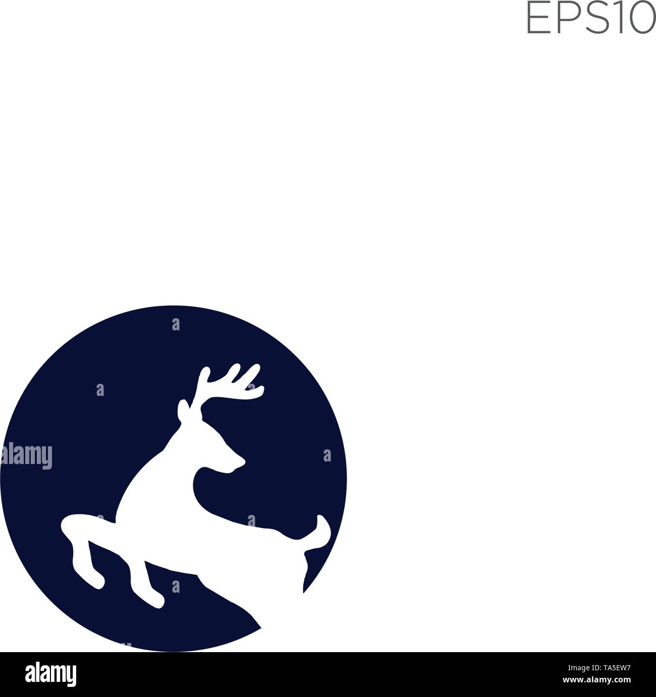 Logo de la pointe Moose Deer ou icône vecteur symbole illustration isolé Illustration de Vecteur