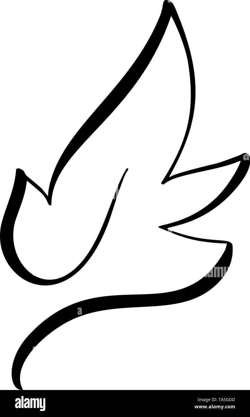 Silhouette stylisée vectorielle de la feuille d'arbre de printemps isolée sur fond blanc. ECO-Sign, logo de l'étiquette nature. Élément décoratif pour médical, écologique Illustration de Vecteur