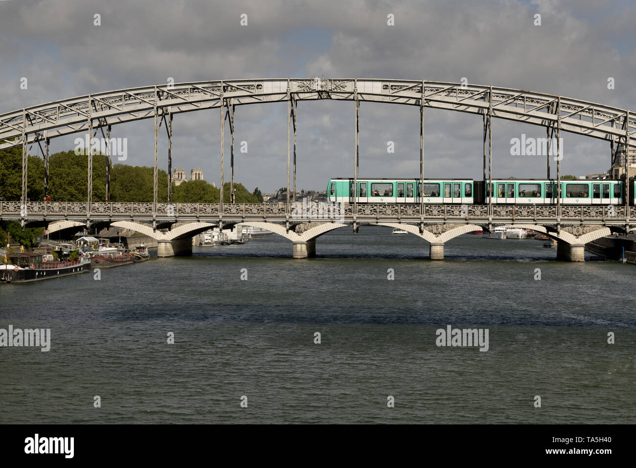 FRANCE, Paris, 2019-04 : viaduc d'Austerlitz se consacre exclusivement à la ligne 5 du métro de Paris. Il relie la gare d'Austerlitz sur la rive gauche au quai de Banque D'Images