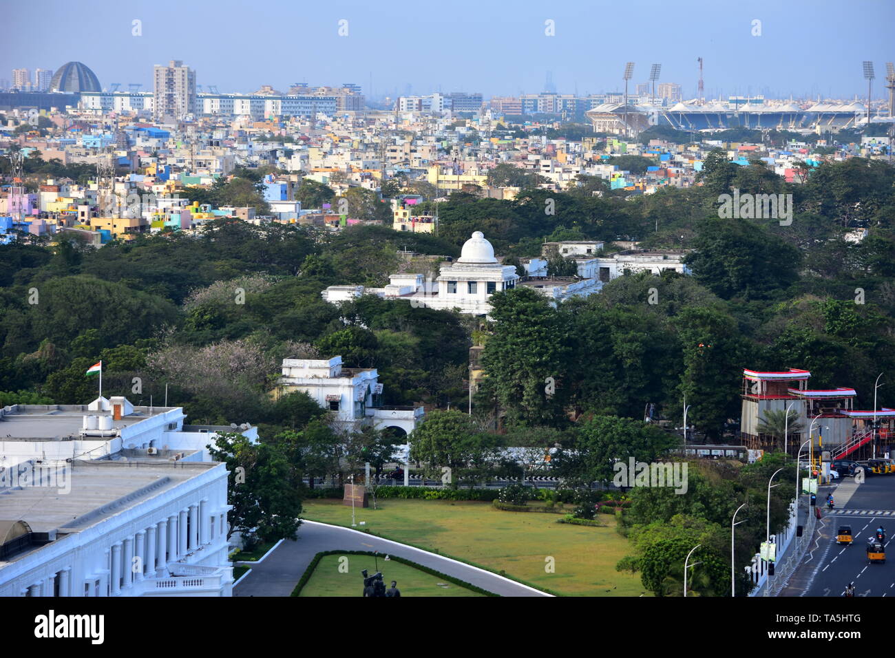 Chennai, Tamil Nadu, Inde : le 26 janvier 2019 - Ville de Chennai à partir de la Marina Lighthouse Banque D'Images