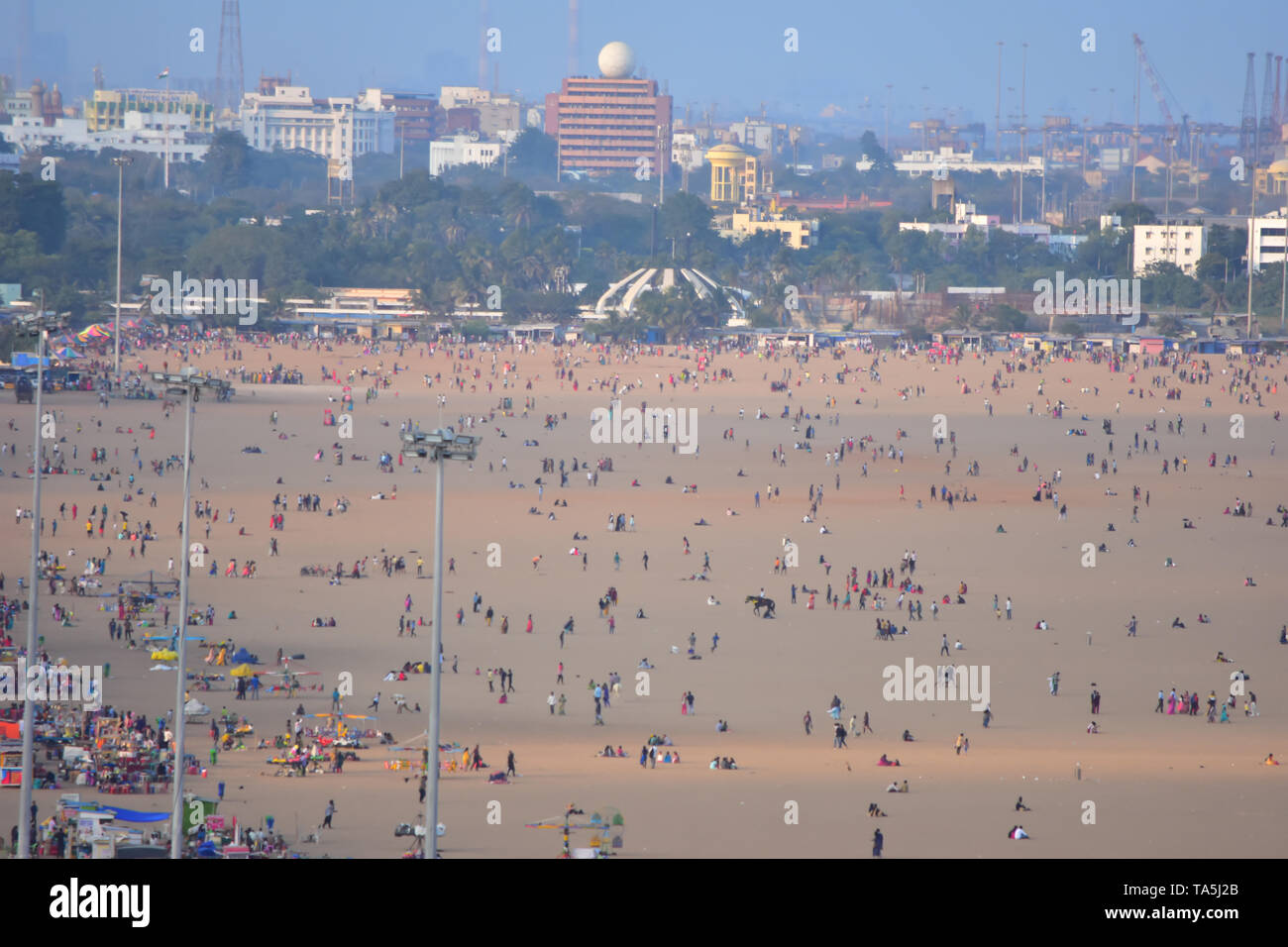 Chennai, Tamil Nadu, Inde : le 26 janvier 2019 - Ville de Chennai à partir de la Marina Lighthouse Banque D'Images