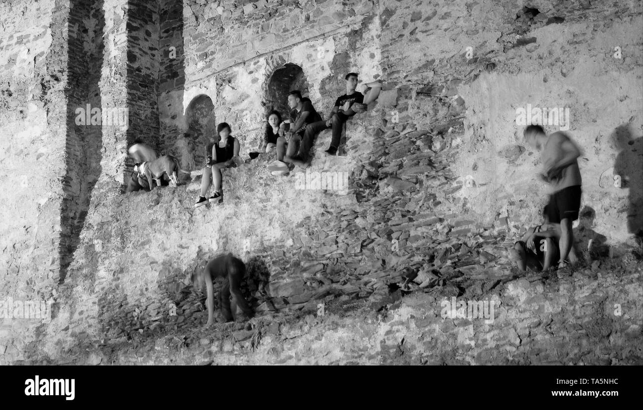 Portrait grec de la vie quotidienne en Grèce dans l'été Banque D'Images