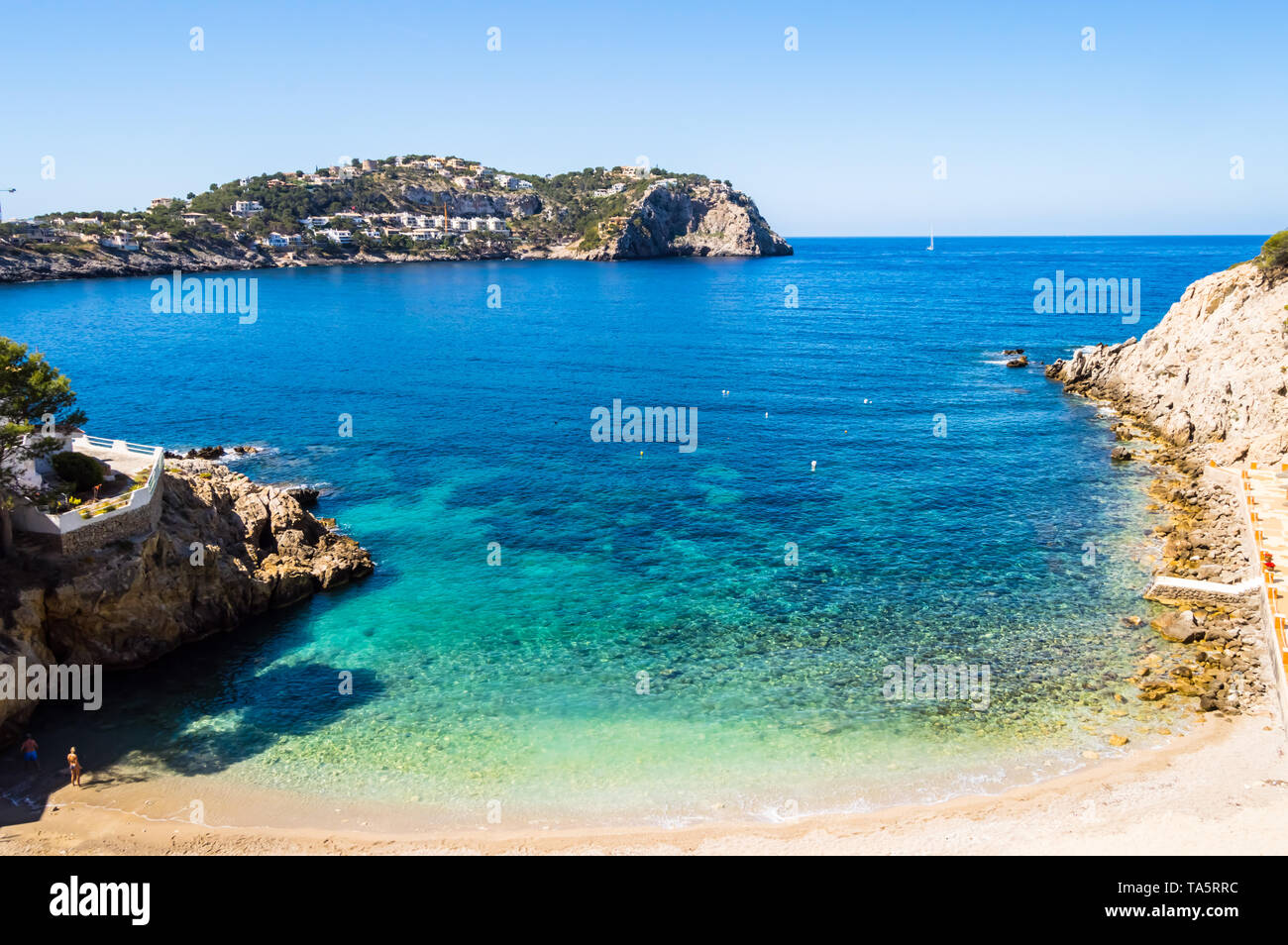 Portrait de Cala Fonoll Beach au nord-ouest de l'île de Majorque Palma en Espagne Banque D'Images