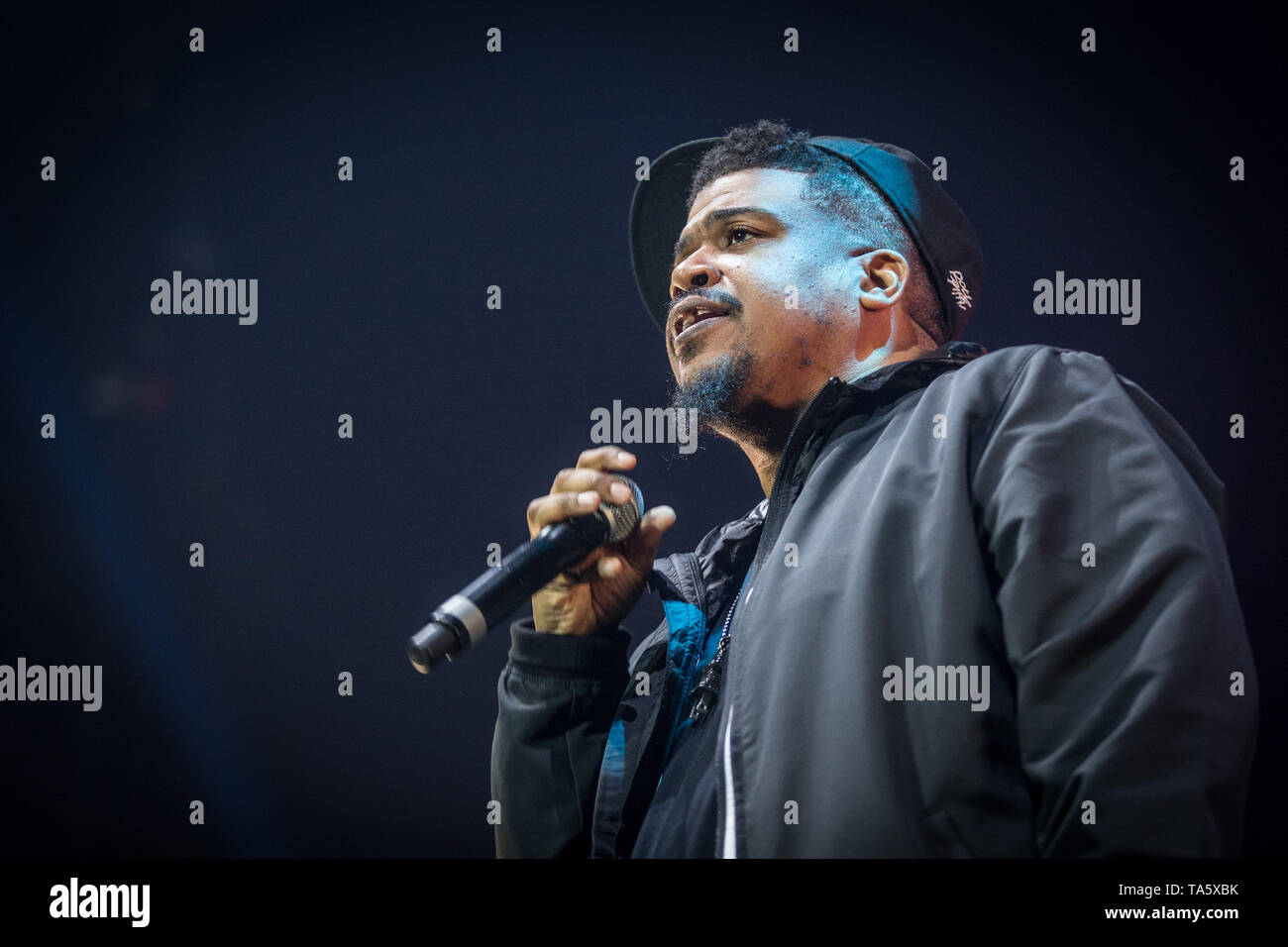 Danemark, copenhague - 21 mai, 2019. Le groupe de rap américain De La Soul effectue un concert live dans le cadre de l'activité des dieux de Rap au Royal Arena à Copenhague. Le rappeur Trugoy ici est vu sur scène. (Photo crédit : Gonzales Photo - Thomas Rasmussen). Banque D'Images