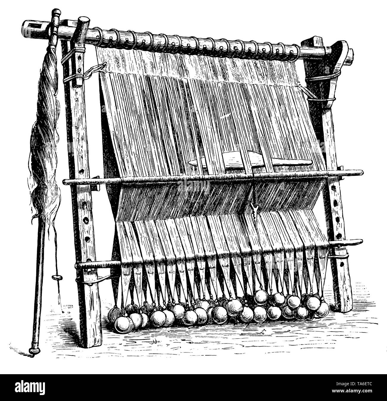 Tisser préhistorique, , (1915), livre de l'économie Banque D'Images