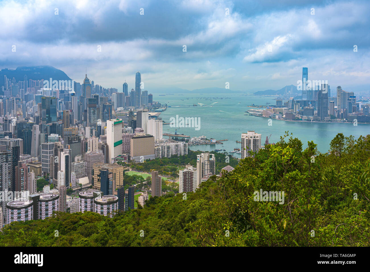 Hong Kong, Chine - Belvédère de la ville Banque D'Images