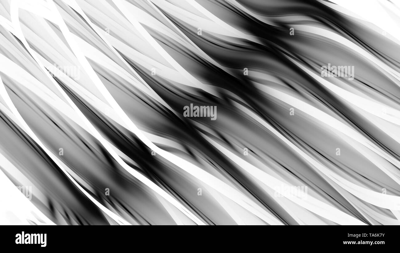 Fond de vagues qui coule, générée par ordinateur résumé carte d'intensité, noir et blanc, 3D Rendering Banque D'Images