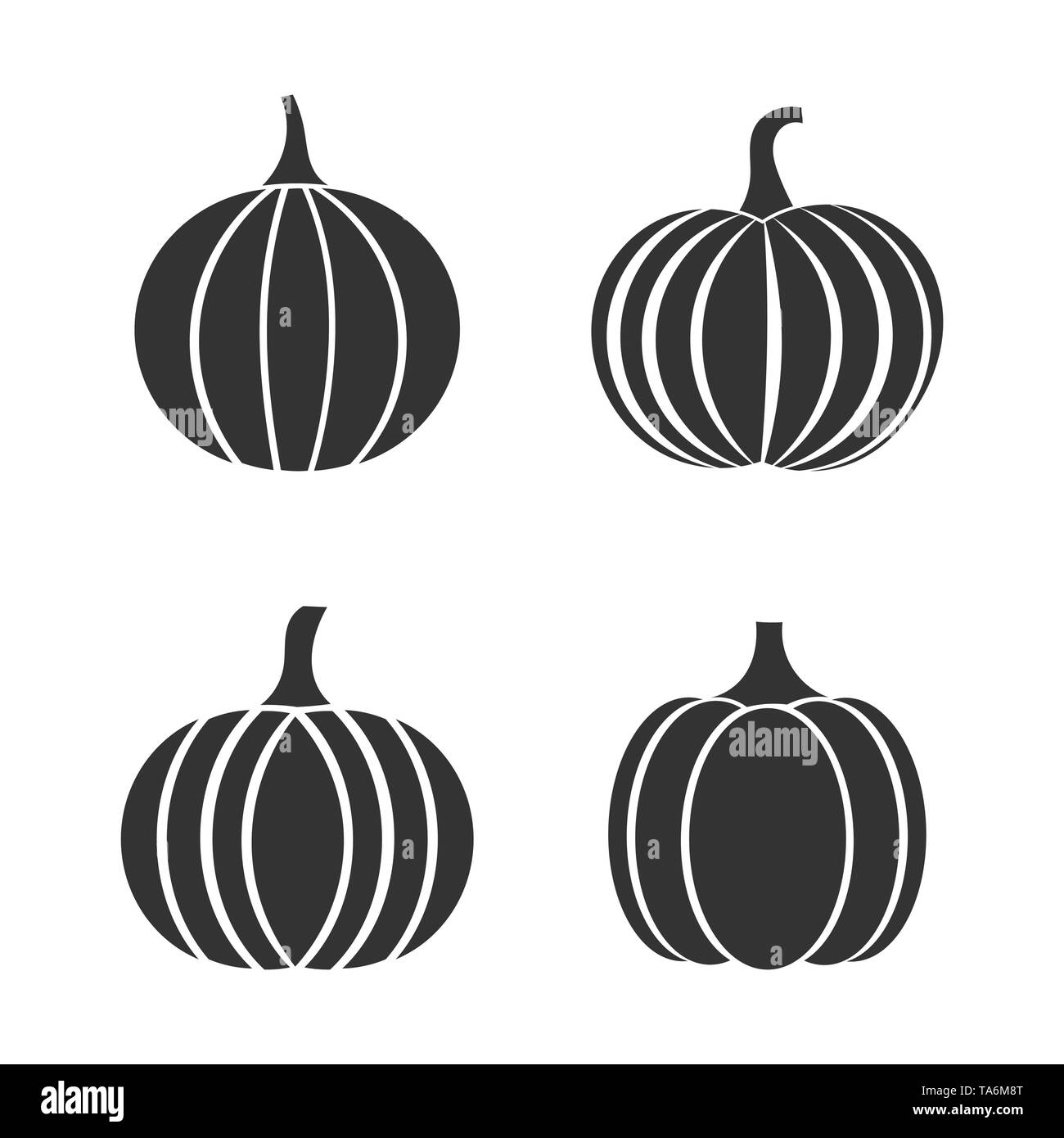 Ensemble d'icônes de citrouille d'automne. Vector illustration Illustration de Vecteur
