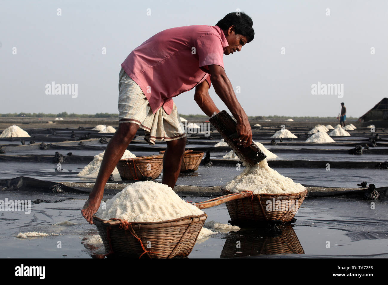 L'industrie du sel une industrie de production de sel en provenance de l'eau salée de la mer dans les régions côtières du Bangladesh et spécialement à Chittagong Cox's bazar. Banque D'Images