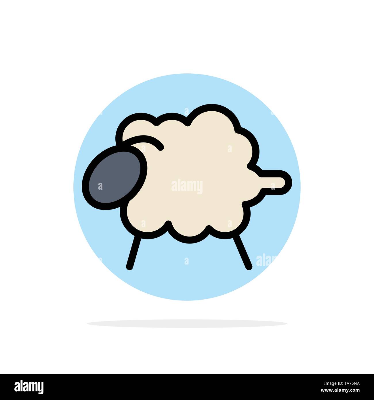 L'agneau, de mouton, de la laine, Pâques Abstract Circle Background Télévision Icône Couleur Illustration de Vecteur