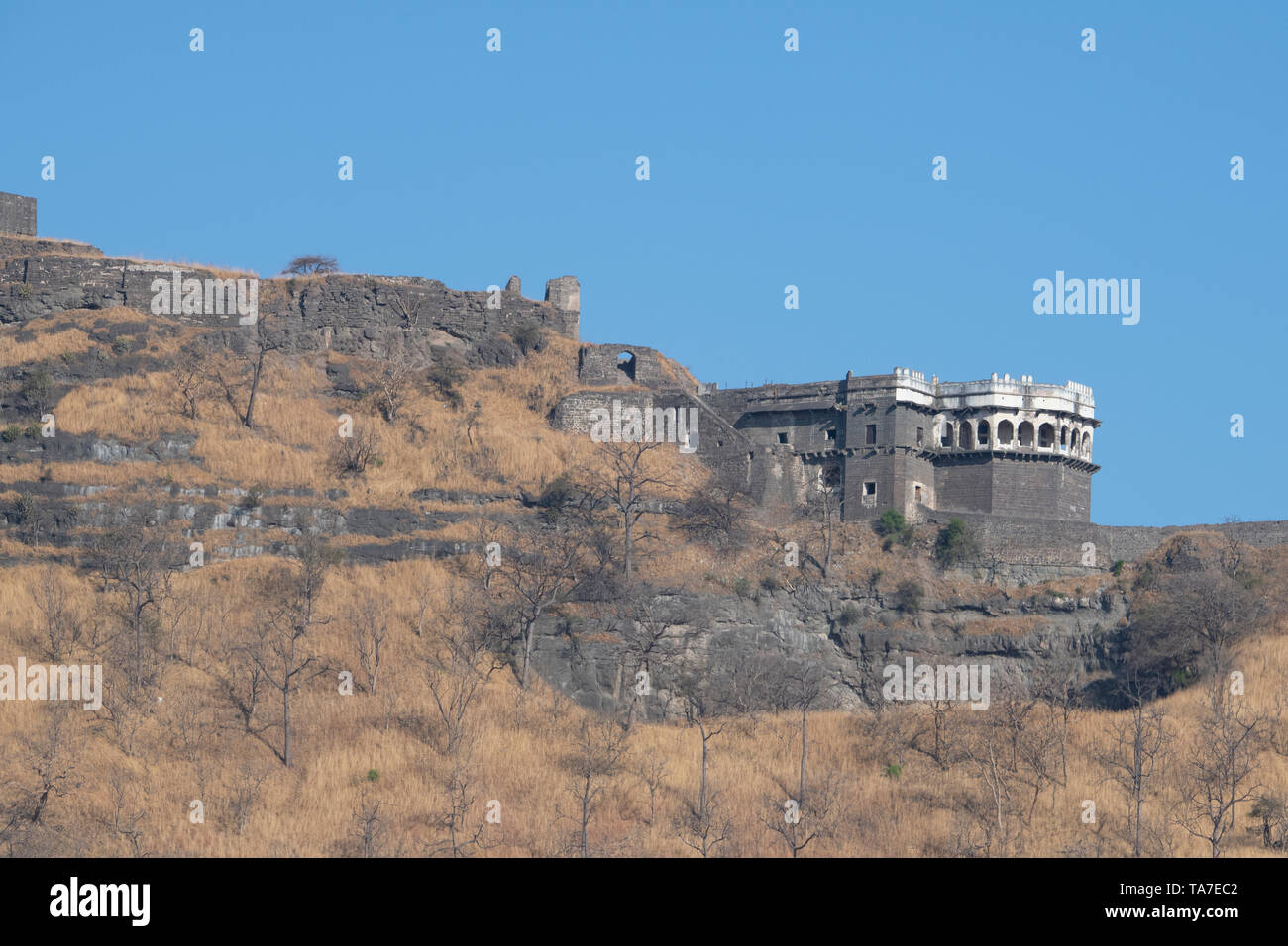 L'Inde, l'État du Maharashtra, Aurangabad, Daulatabad Fort Daulatabad, aka Deogiri (la colline des dieux) c. 13e siècle. L'un des mieux conservés du monde Banque D'Images